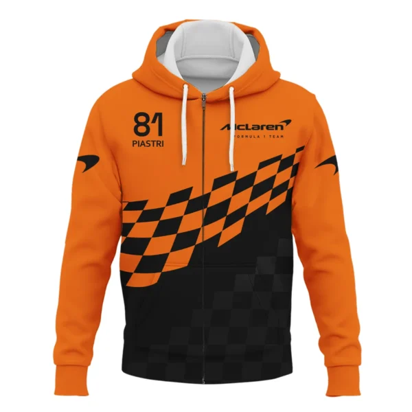 Oscar Piastri McLaren F1 Exclusive Logo Zipper Hoodie BLOP10425A1ZHD - Image 2
