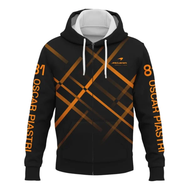 Oscar Piastri McLaren F1 Exclusive Logo Zipper Hoodie BLOP3425A2ZHD - Image 2