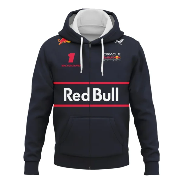 Red Bull Racing F1 Exclusive Logo Zipper Hoodie BLRBR10525A1ZHD - Image 2