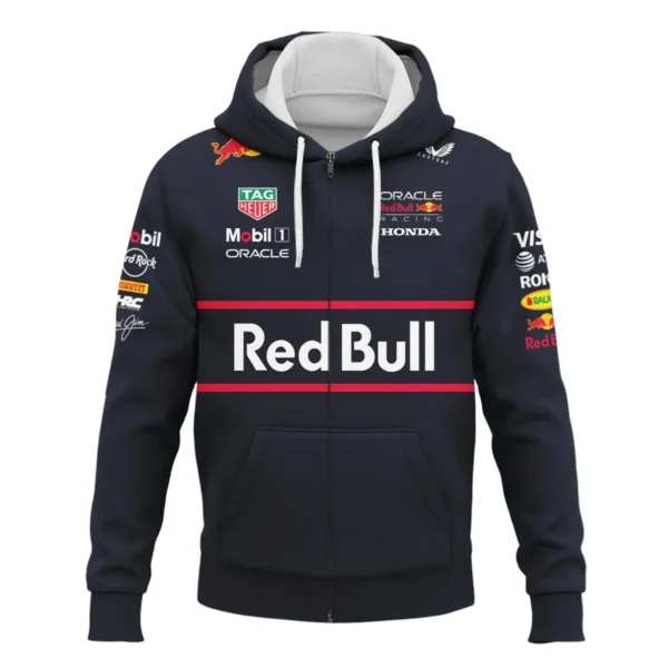 Red Bull Racing F1 Exclusive Logo Zipper Hoodie BLRBR10525A2ZHD - Image 2