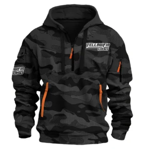 Yellowfin Plate Fishing AU Exclusive Logo Hoodie Half Zipper HOFS080525AU1YPB - Black