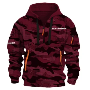 Bar Crusher Fishing AU Exclusive Logo Hoodie Half Zipper HOFS080525AU1BCR - Burgundy