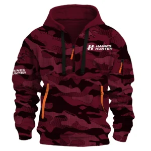 Haines Hunter Fishing AU Exclusive Logo Hoodie Half Zipper HOFS080525AU1HHT - Burgundy