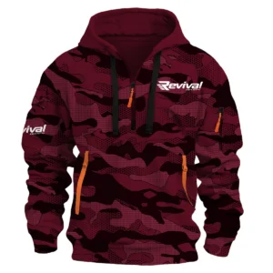 Revival Boats Fishing AU Exclusive Logo Hoodie Half Zipper HOFS080525AU1RVB - Burgundy