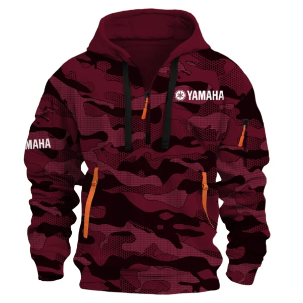 Yamaha Marine Fishing AU Exclusive Logo Hoodie Half Zipper HOFS080525AU1YMM - Burgundy