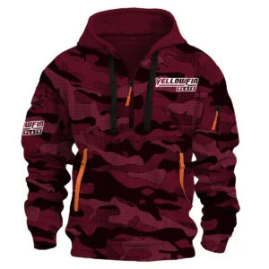 Yellowfin Plate Fishing AU Exclusive Logo Hoodie Half Zipper HOFS080525AU1YPB - Burgundy