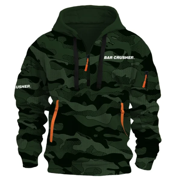 Bar Crusher Fishing AU Exclusive Logo Hoodie Half Zipper HOFS080525AU1BCR - Dark Green