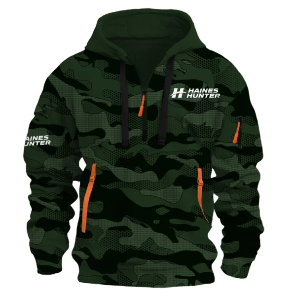 Haines Hunter Fishing AU Exclusive Logo Hoodie Half Zipper HOFS080525AU1HHT - Dark Green