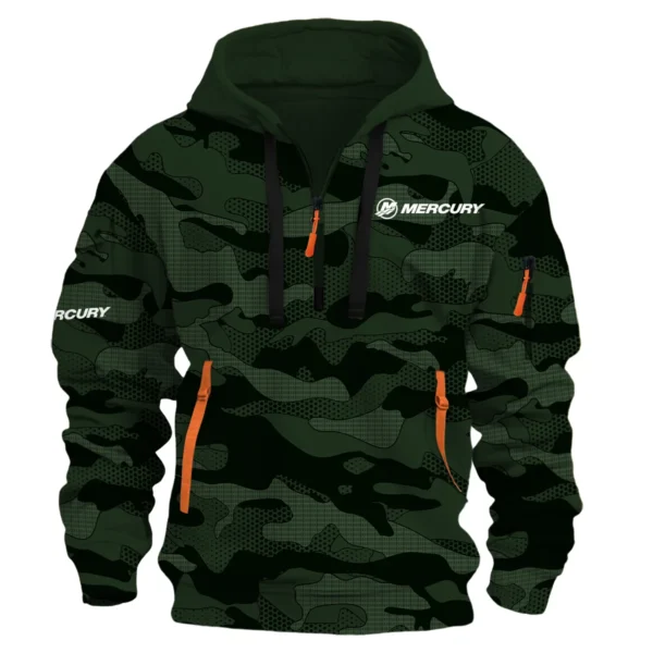Mercury Marine Fishing AU Exclusive Logo Hoodie Half Zipper HOFS080525AU1MCM - Dark Green