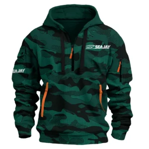 Sea Jay Fishing AU Exclusive Logo Hoodie Half Zipper HOFS080525AU1SJB - Green