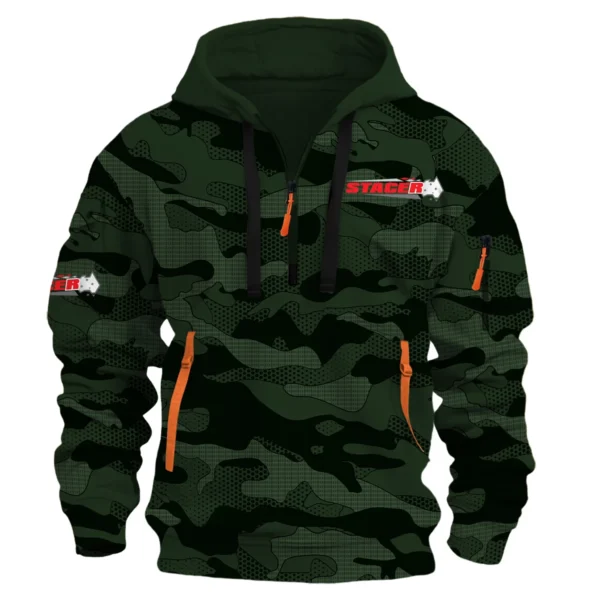 Stacer Fishing AU Exclusive Logo Hoodie Half Zipper HOFS080525AU1STC - Dark Green