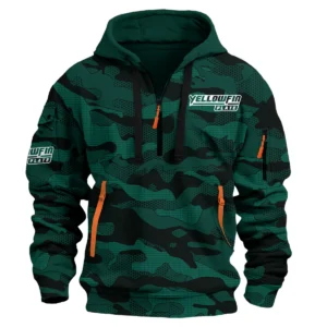 Yellowfin Plate Fishing AU Exclusive Logo Hoodie Half Zipper HOFS080525AU1YPB - Green