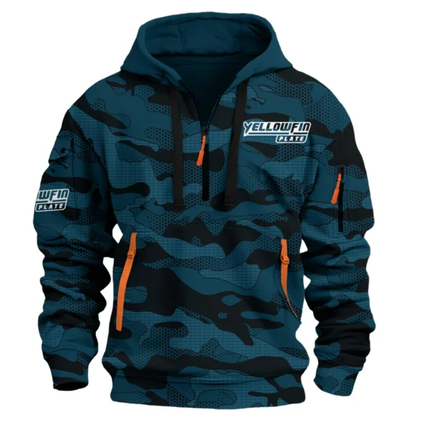 Yellowfin Plate Fishing AU Exclusive Logo Hoodie Half Zipper HOFS080525AU1YPB - Navy