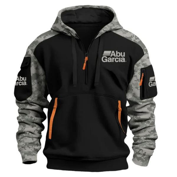 Abu Garcia Exclusive Logo Hoodie Half Zipper Fishing QTFS290525A1AG - Army Green