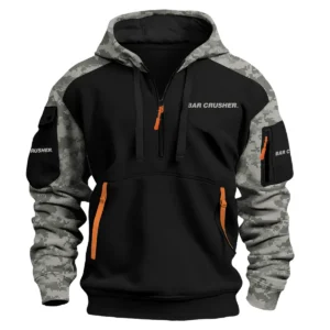 Bar Crusher Exclusive Logo Hoodie Half Zipper Fishing QTFS290525A1BCR - Army Green