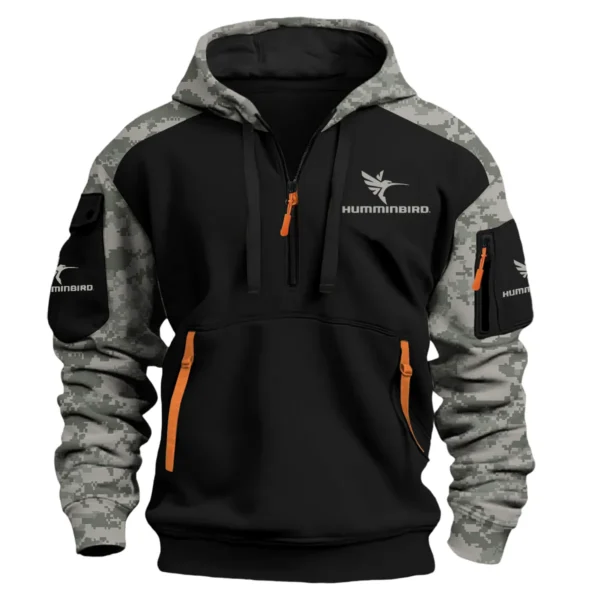 Humminbird Exclusive Logo Hoodie Half Zipper Fishing QTFS290525A1HUM - Army Green