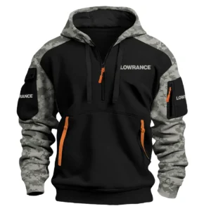 Lowrance Exclusive Logo Hoodie Half Zipper Fishing QTFS290525A1LOW - Army Green