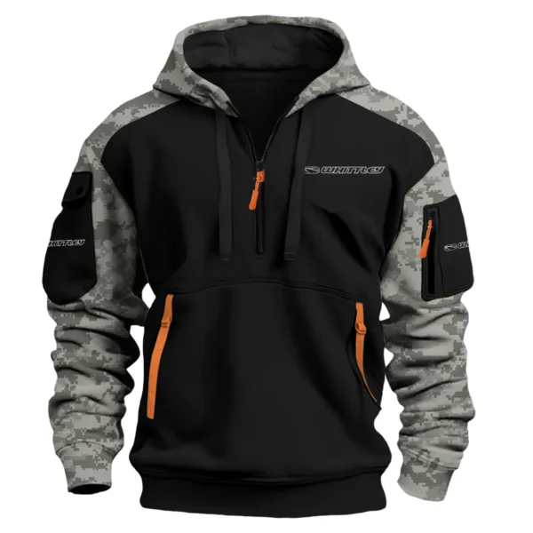 whittley boats Exclusive Logo Hoodie Half Zipper Fishing QTFS290525A1WHB - Army Green