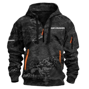 Bar Crusher Fishing AU Exclusive Logo Hoodie Half Zipper HOFS060525AU2BCR - Black