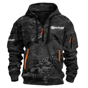 Revival Boats Fishing AU Exclusive Logo Hoodie Half Zipper HOFS060525AU2RVB - Black