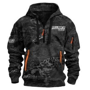 Yellowfin Plate Fishing AU Exclusive Logo Hoodie Half Zipper HOFS060525AU2YPB - Black
