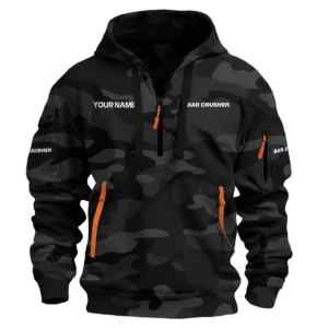 Bar Crusher Exclusive Logo Hoodie Half Zipper Fishing QTFS200525A1BCR - Black