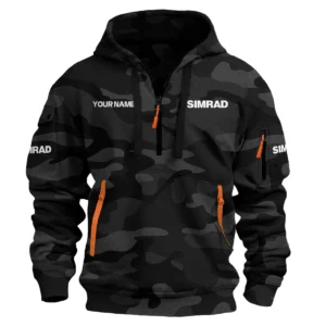 Simrad Exclusive Logo Hoodie Half Zipper Fishing QTFS200525A1SIM - Black