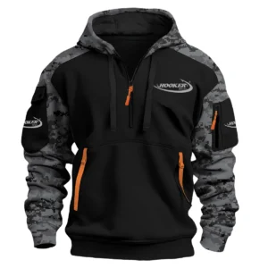 Hooker Boats Exclusive Logo Hoodie Half Zipper Fishing QTFS290525A1HOO - Black