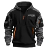 Yellowfin Plate Exclusive Logo Hoodie Half Zipper Fishing QTFS290525A1YPB - Black