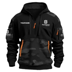Husqvarna Motorcycles  Exclusive Logo Hoodie Half Zipper QTMT160525A2HUS - Black