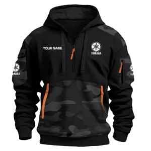 Yamaha Motorcycles  Exclusive Logo Hoodie Half Zipper QTMT160525A2YAM - Black