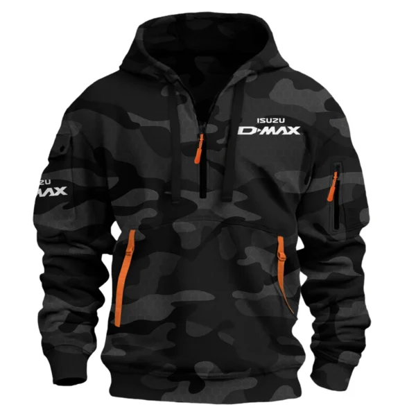 Isuzu D-MAX Ute Exclusive Logo Hoodie Half Zipper QTUT160525A1ID - Black