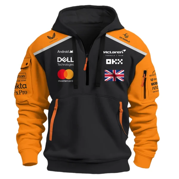 Lando Norris McLaren Formula One Exclusive Logo Hoodie Half Zipper BLF1290325A2MCLHDF - Image 2