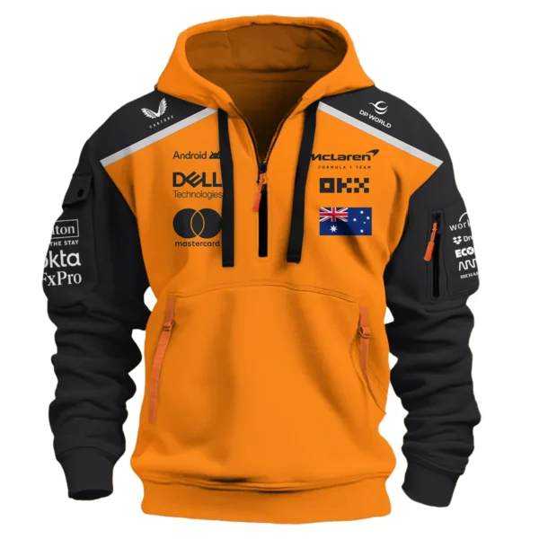 Oscar Piastri McLaren Formula One Exclusive Logo Hoodie Half Zipper BLF1290325A3MCLHDF - Image 2