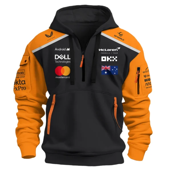 Oscar Piastri McLaren Formula One Exclusive Logo Hoodie Half Zipper BLF1290325A4MCLHDF - Image 2