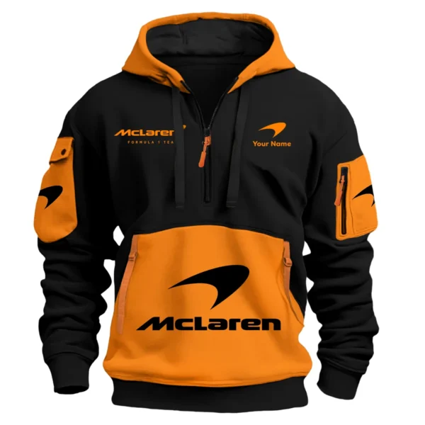 Limited Edition McLaren F1 Custom Name Hoodie Half Zipper For Racing Fans BLMCL25425A1 - Green - Image 2