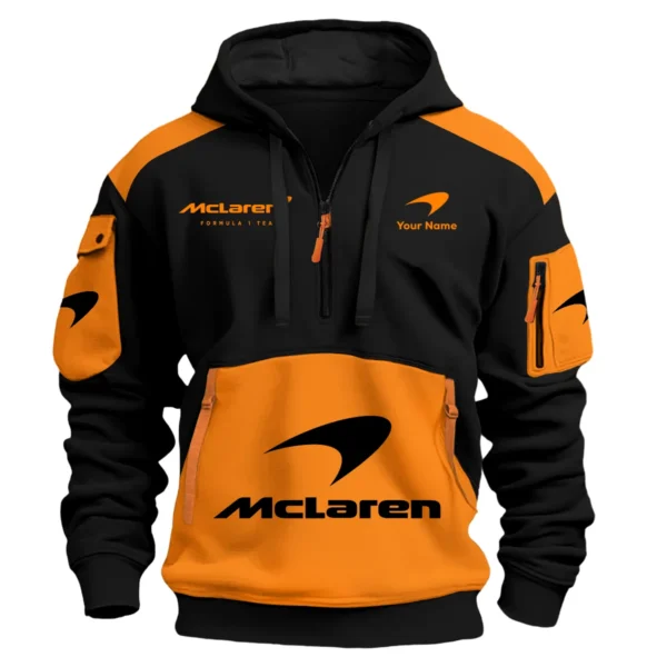 Limited Edition McLaren F1 Custom Name Hoodie Half Zipper For Racing Fans BLMCL25425A2 - White - Image 2