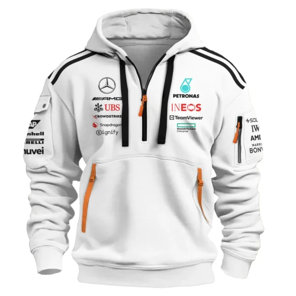 2025 Team Mercedes-AMG Petronas F1 Exclusive Logo Hoodie Half Zip BLMER6525A23HZ - Image 2