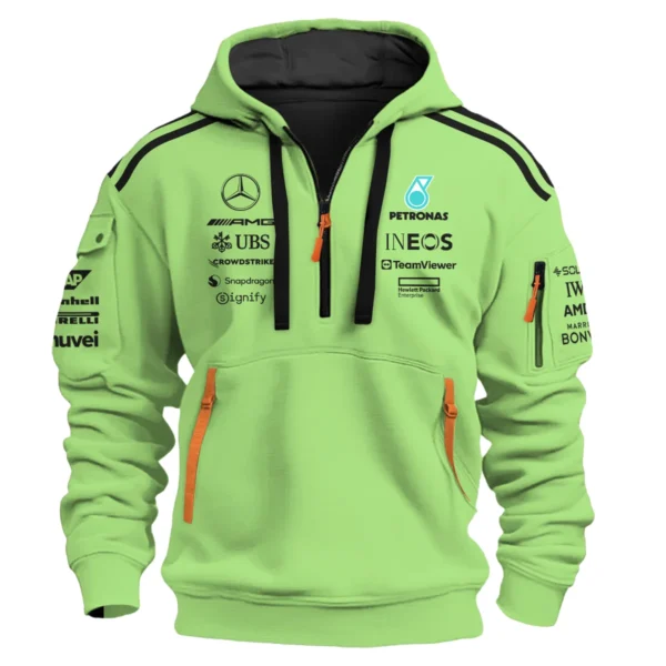 Mercedes-AMG Petronas F1 Exclusive Logo Hoodie Half Zip BLMER6525A43HZ - Image 2