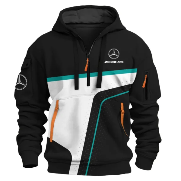 Limited Edition Mercedes-AMG Petronas F1 Exclusive Logo Hoodie Half Zip BLMER6525A53HZ - Image 2