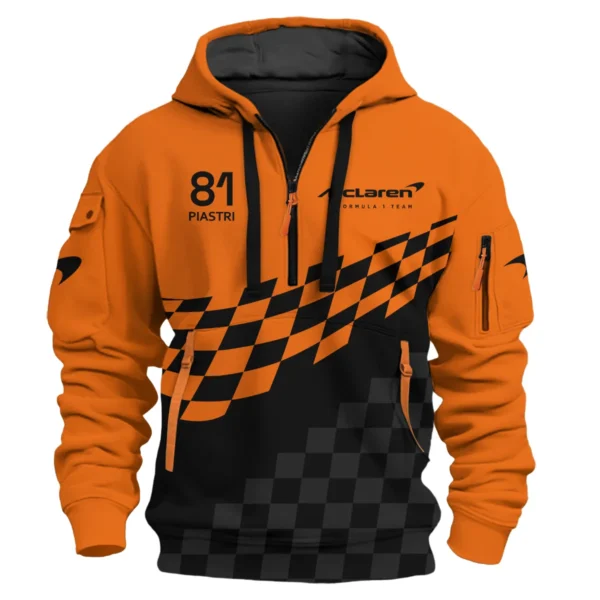 Oscar Piastri McLaren F1 Exclusive Logo Hoodie Half Zip BLOP10425A13HZ - Image 2