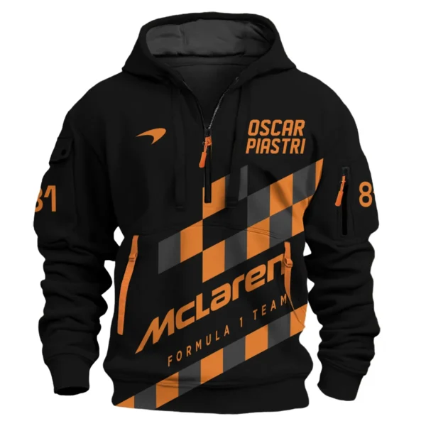 Oscar Piastri McLaren F1 Exclusive Logo Hoodie Half Zip BLOP10425A63HZ - Image 2