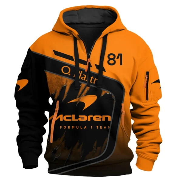 Oscar Piastri McLaren F1 Exclusive Logo Hoodie Half Zip BLOP3425A13HZ - Image 2