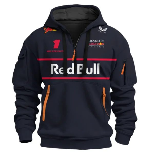 Red Bull Racing F1 Exclusive Logo Hoodie Half Zip BLRBR10525A13HZ - Image 2