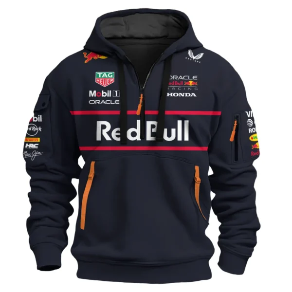 Red Bull Racing F1 Exclusive Logo Hoodie Half Zip BLRBR10525A23HZ - Image 2