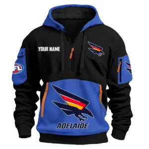 Adelaide Crows Australian Football League Exclusive Logo Hoodie Half Zipper HOAFL0090525A01ADEL - Blue