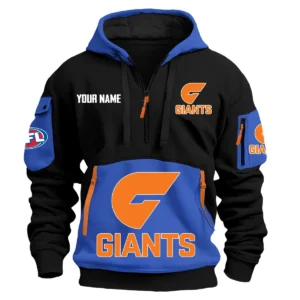 GWS Giants Australian Football League Exclusive Logo Hoodie Half Zipper HOAFL0090525A01GWS - Blue