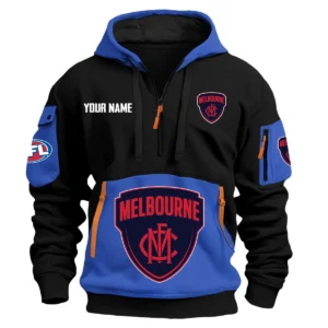 Melbourne Demons Australian Football League Exclusive Logo Hoodie Half Zipper HOAFL0090525A01MELB - Blue