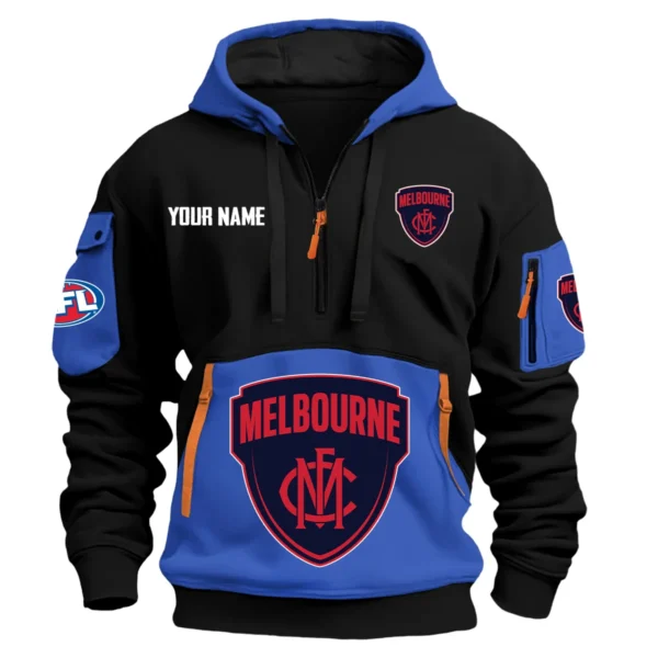 Melbourne Demons Australian Football League Exclusive Logo Hoodie Half Zipper HOAFL0090525A01MELB - Blue