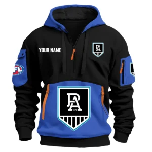 Port Adelaide Power Australian Football League Exclusive Logo Hoodie Half Zipper HOAFL0090525A01PORT - Blue